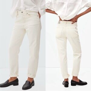 Everlane Womens Bone Ecru Relaxed Straight Leg Jeans Organic Cotton Size 29